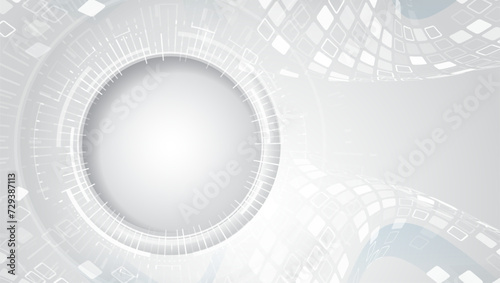 Data transfer and protection, internet communication on a grey background. High computer technology design. Modern science vector presentation. Abstract circles and lines futuristic concept.