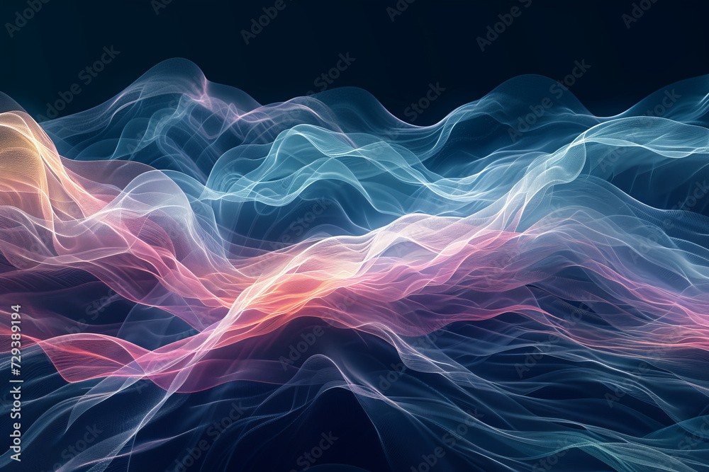 Waves of colored waves and lines.