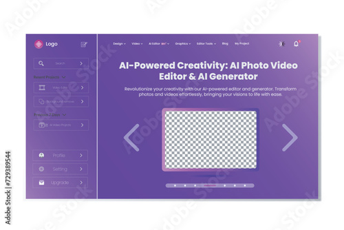 Minimalist landing page background. Website UI design background. Eps 10 vector