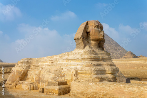 Side view of The Great Sphinx of Giza, Cairo, Egypt