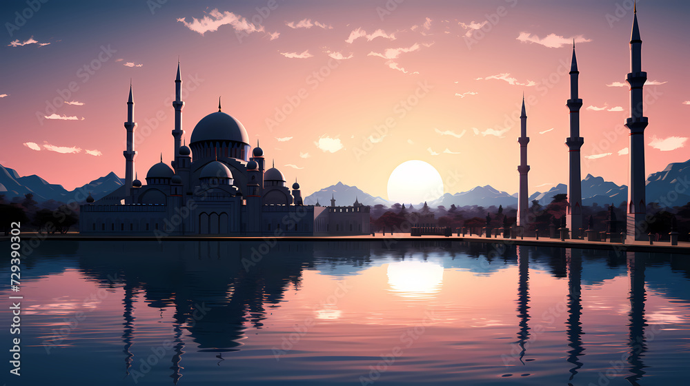 Naklejka premium Ramadan background, celebrating Eid al-Fitr and Ramadhan