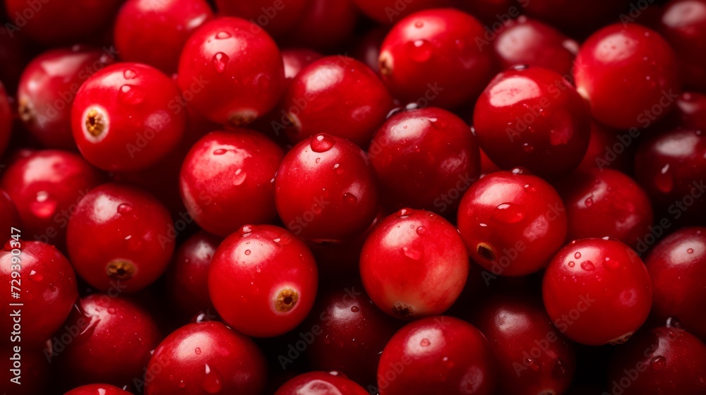 A box packed with vibrant red cranberries, close-up realistic phot Generative AI A box packed with vibrant red cranberries, close-up realistic phot Generative AI