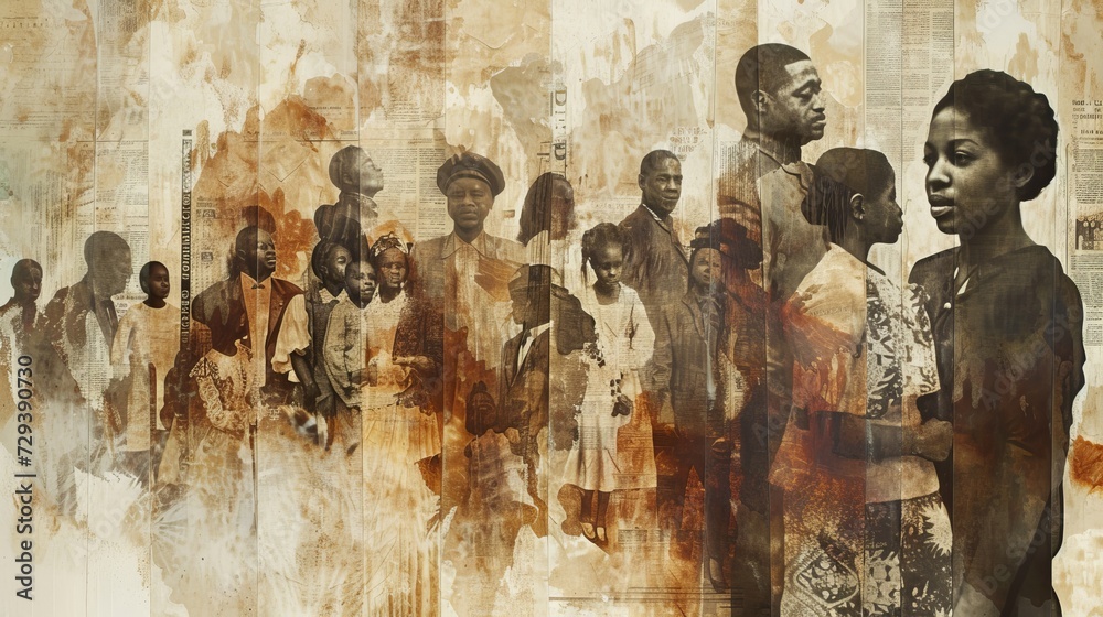 Reflecting on Heritage: One African American's Journey Through Time - obrazy, fototapety, plakaty 