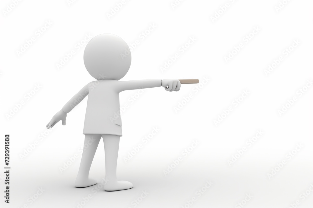 3d people - man person with pointer on white background. 3d people - man person with pointer on white background.