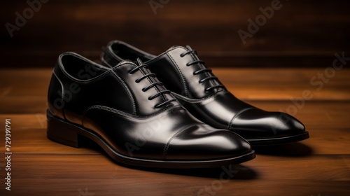 Men's classic Oxford dress shoes Generative AI