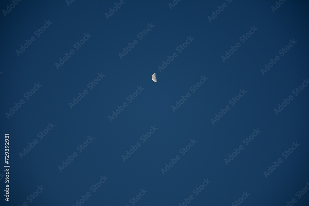 moon in the sky in evening moon in the sky in evening