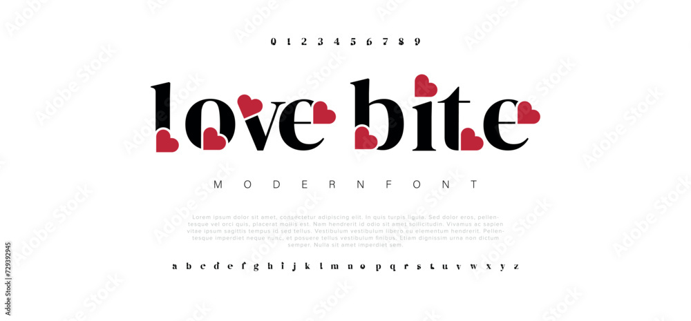Love Bite modern stylish typography letter logo design - obrazy, fototapety, plakaty 