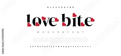Love Bite modern stylish typography letter logo design