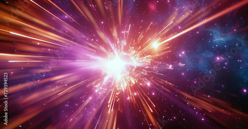 Digital background with a bright and dynamic effect. Spacey and bright background with colorful light explosion