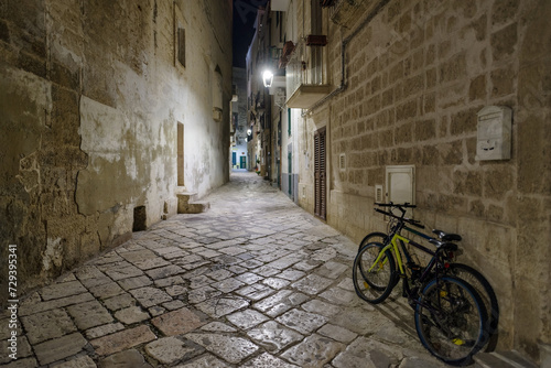 Monopoli street by night  Apulia  Southern Italy