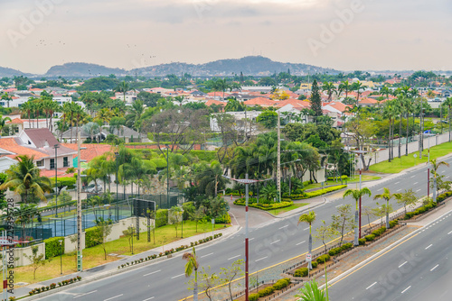 Samborondon avenue aerial view, samborondon, ecuador