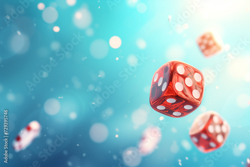 Casino theme background illustration with gambling dice concept for sicbo or craps. Generative AI photo