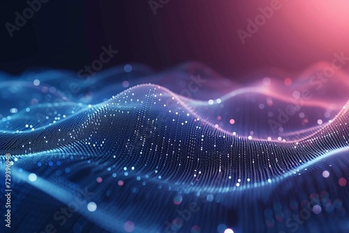 Abstract dot point connect with gradient line and aesthetic Intricate wave line design , internationalization social network or business big data connection technology concept