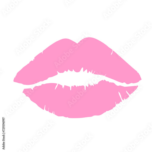 pink lips isolated on white background
