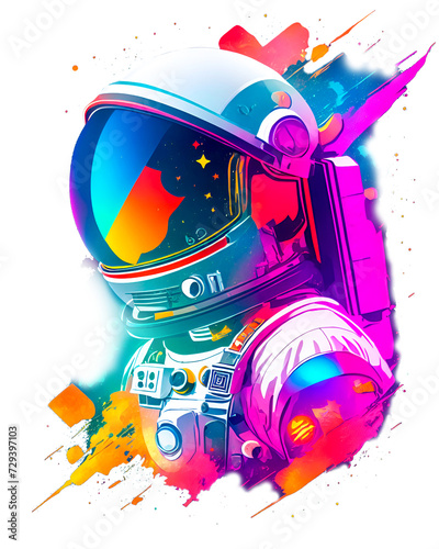 colorful illustration of an astronaut with vivid colors