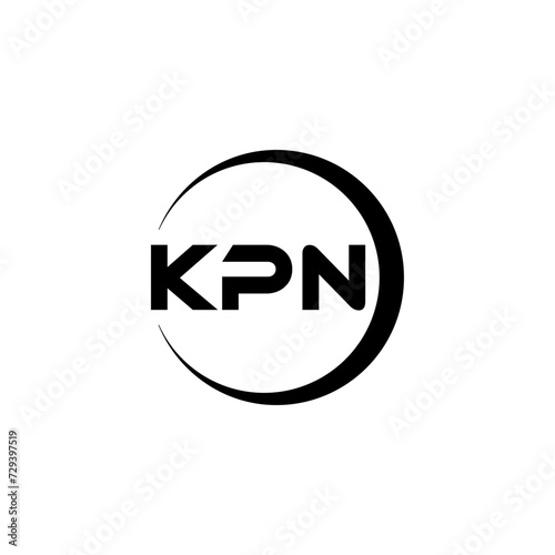 KPN letter logo design with white background in illustrator, cube logo, vector logo, modern alphabet font overlap style. calligraphy designs for logo, Poster, Invitation, etc.