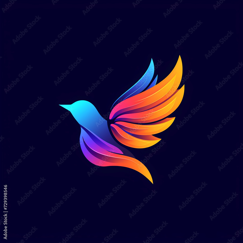 bird vector illustration for vibrant creative trendy brand logo or modern graphic design