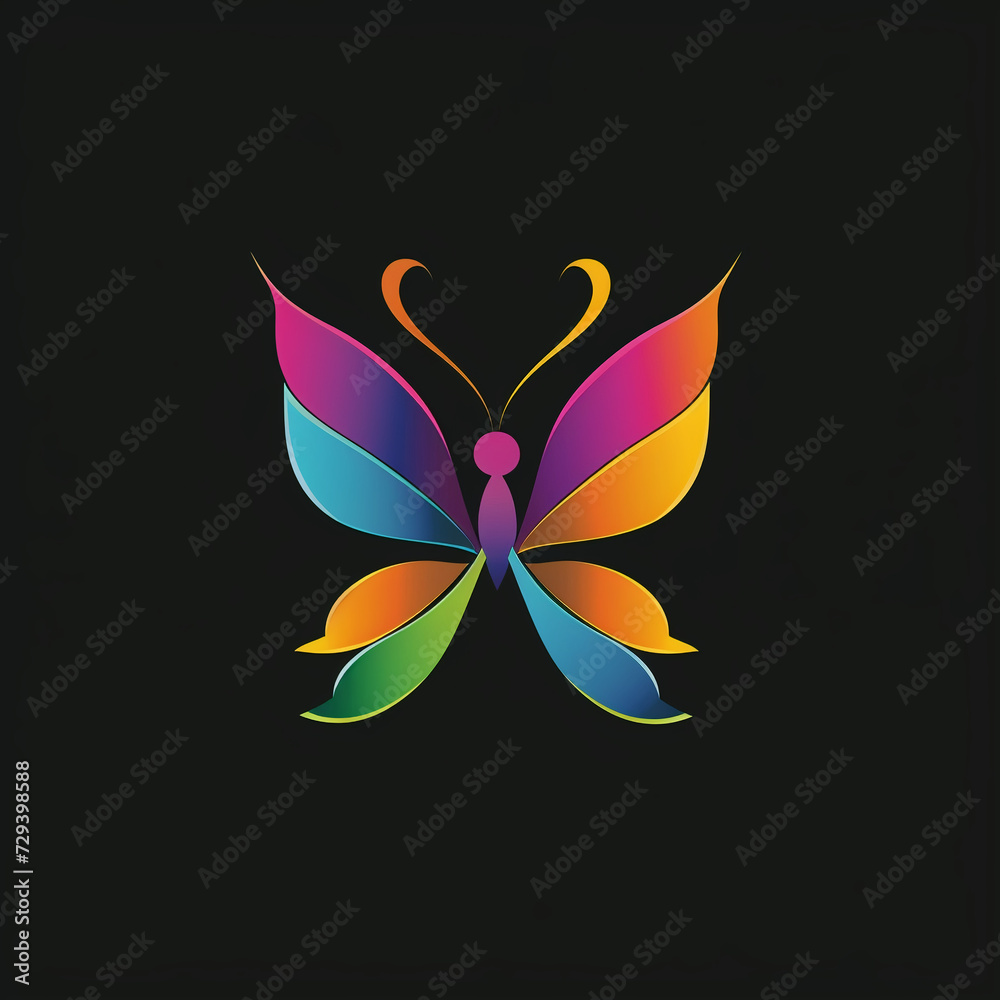 butterfly vector illustration for vibrant creative trendy brand logo or modern graphic design