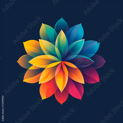 flower vector illustration for vibrant creative trendy brand logo or modern graphic design