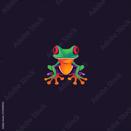 frog vector illustration for vibrant creative trendy brand logo or modern graphic design photo