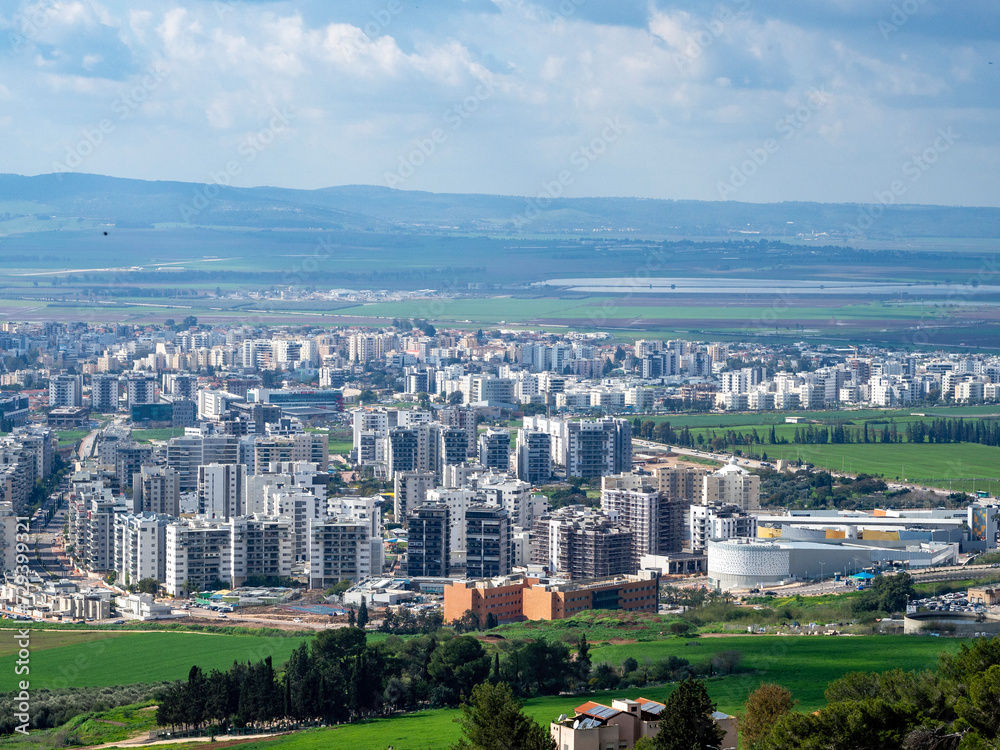 View of Afula from Givat Hamoreh, Israel , aerial view