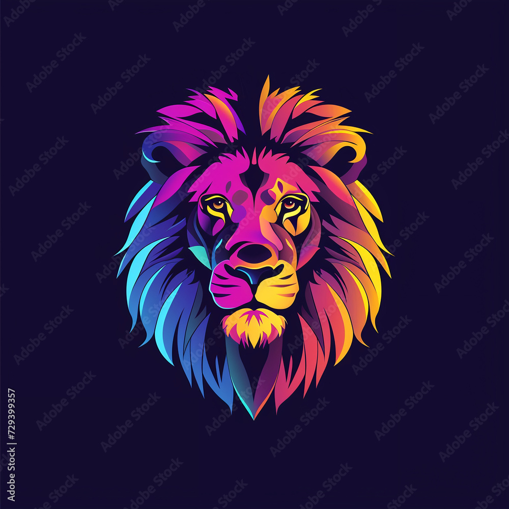 lion vector illustration for vibrant creative trendy brand logo or modern graphic design
