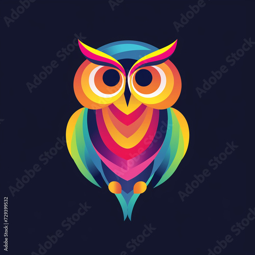 owl vector illustration for vibrant creative trendy brand logo or modern graphic design