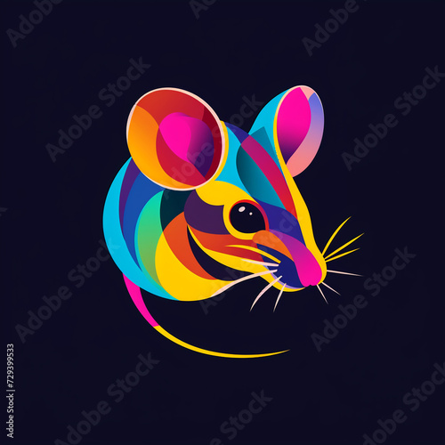 mouse vector illustration for vibrant creative trendy brand logo or modern graphic design © elementalicious