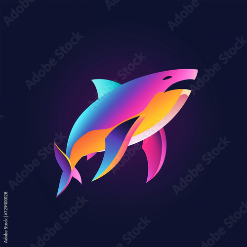 shark vector illustration for vibrant creative trendy brand logo or modern graphic design