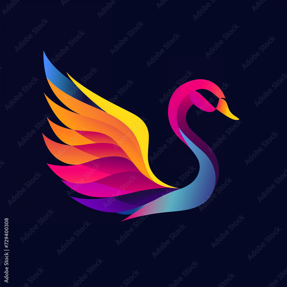 swan vector illustration for vibrant creative trendy brand logo or modern graphic design