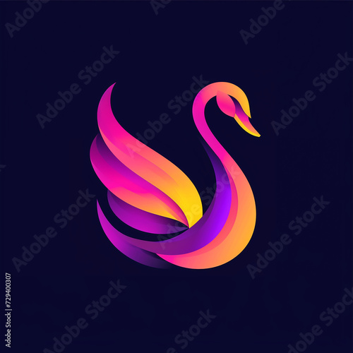swan vector illustration for vibrant creative trendy brand logo or modern graphic design