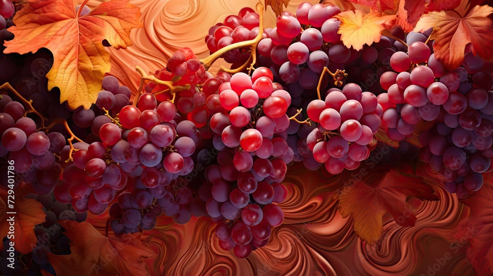Fototapeta premium abstract nature texture, grapes, burgundy colors, photorealistic