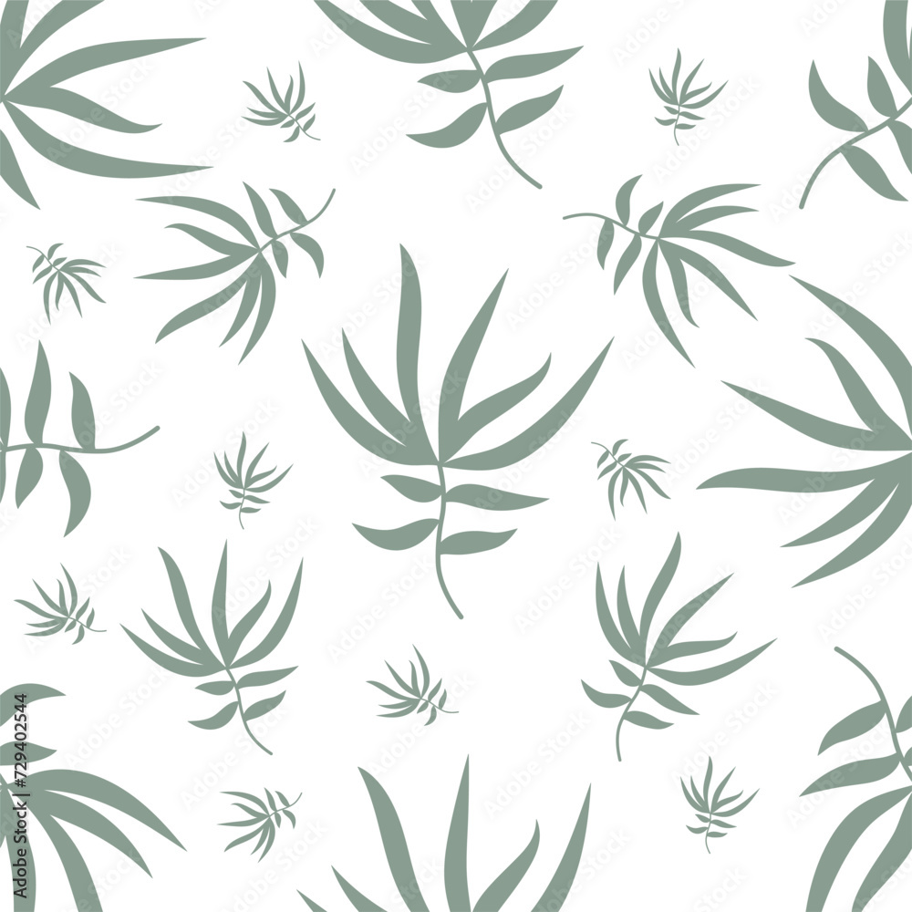 seamless pattern background with green leaves
