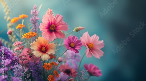 Vibrant bouquet of mixed flowers showcasing nature's beauty and colors