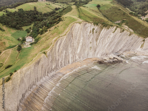 cliff mountain coast rock aerial view topview