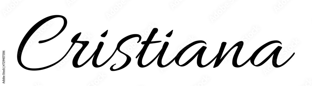 Obraz premium Cristiana - black color - name written - ideal for websites,, presentations, greetings, banners, cards, books, t-shirt, sweatshirt, prints, cricut, silhouette, sublimation 