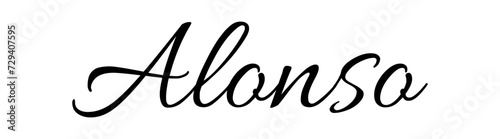 Alonso - black color - name written - ideal for websites,, presentations, greetings, banners, cards, books, t-shirt, sweatshirt, prints, cricut, silhouette, sublimation
 photo