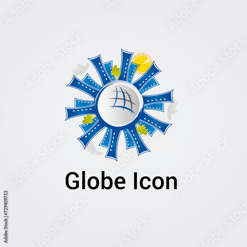 Icone Logo Illustration Planète Globe Cercle Rond Terre Eléments Monde Ville Nature Coeur Personnes 
