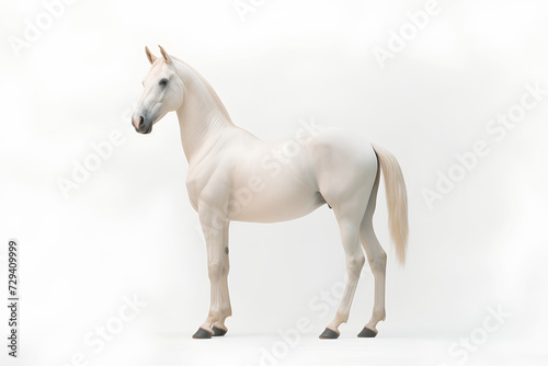 white horse on white background