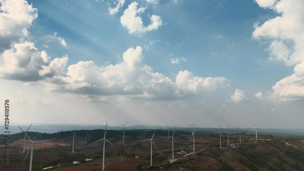 Eco energy energy concept Windmill on the hill with sunset Eco energy energy concept Windmill on the hill with sunset