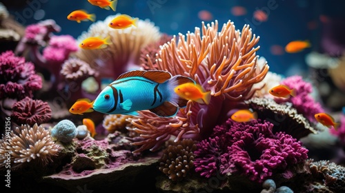 Colorful fish in aquarium