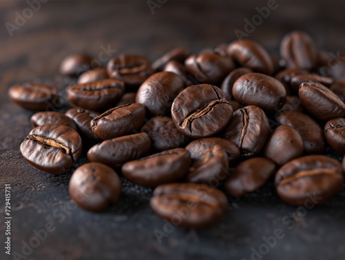 close-up of roasted coffee beans wallpaper, cafe backdrop, moody vibe