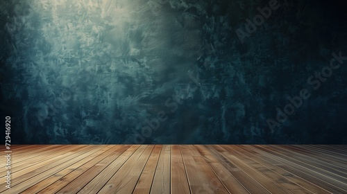 Empty Room Mockup: Green Wall, Wooden Floor, Natural Light