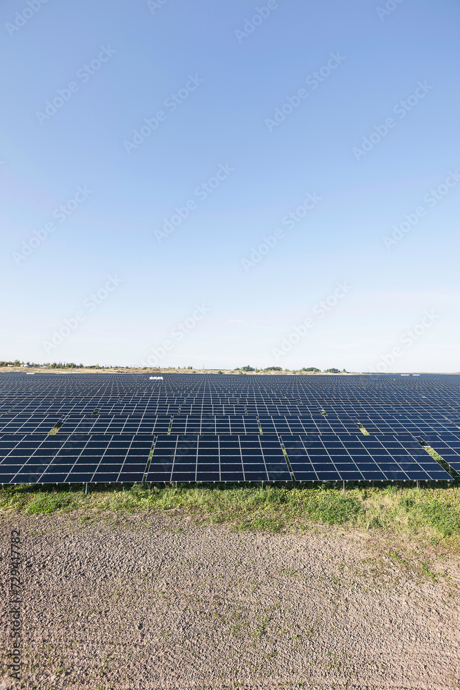 Rows of solar panels in solar park. Dresden, Germany Rows of solar panels in solar park. Dresden, Germany