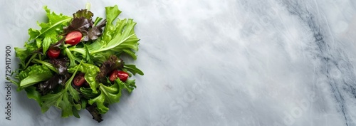 selection of healthy vegetables on light marble