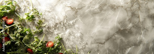 selection of healthy vegetables on light marble background