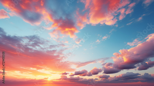 sunset sky with clouds background © Pakhnyushchyy