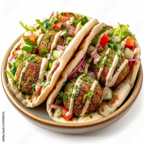 A Plate of Falafel With Side Salad