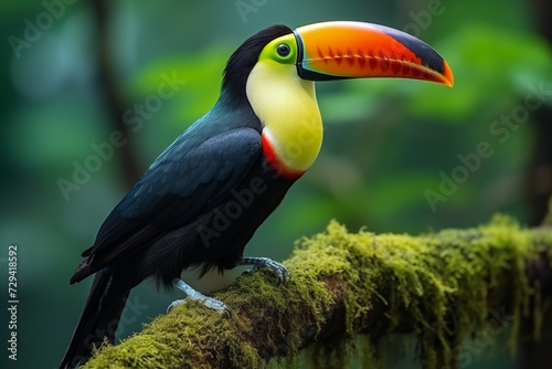 Toucan on the branch in tropical forest © Pakhnyushchyy