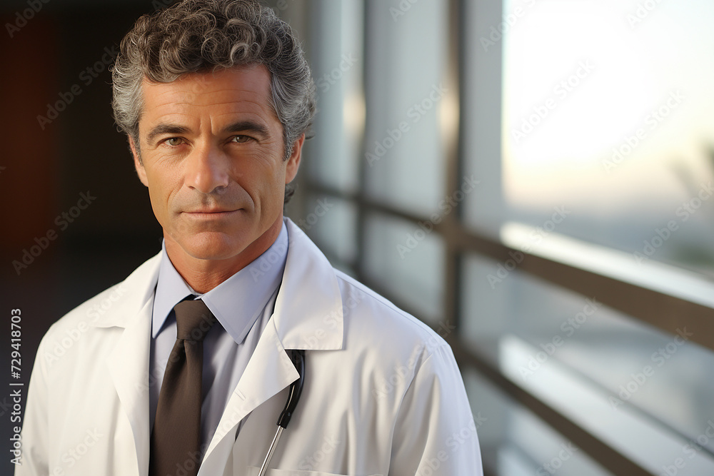 Man doctor in uniform close-up Man doctor in uniform close-up
